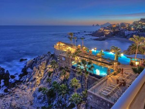 Welk resort view with ocean in background