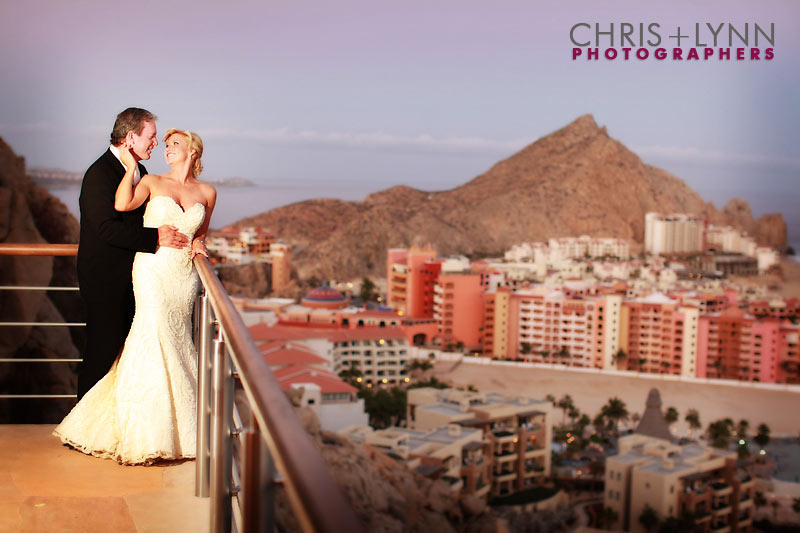 Couple at railing with view