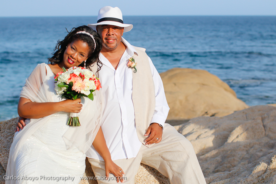 Vow renewal party in Cabo San Lucas Mexico at a luxury villa rental